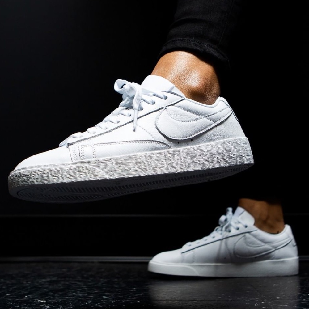 NWT Nike blazer low leather triple white - Picture 7 of 12